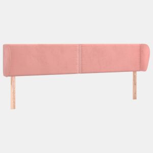vidaXL Cabeceira de cama c abas veludo 163x23x7888 cm rosa