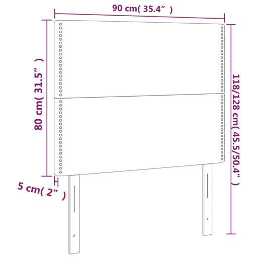 vidaXL Cabeceira de cama c LED veludo 90x5x118128 cm cinza-escuro vidaXL Cabeceira de cama c LED veludo 90x5x118128 cm cinza-escuro