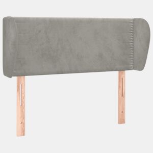 vidaXL Cabeceira de cama c abas veludo 83x23x7888 cm cinzento-claro