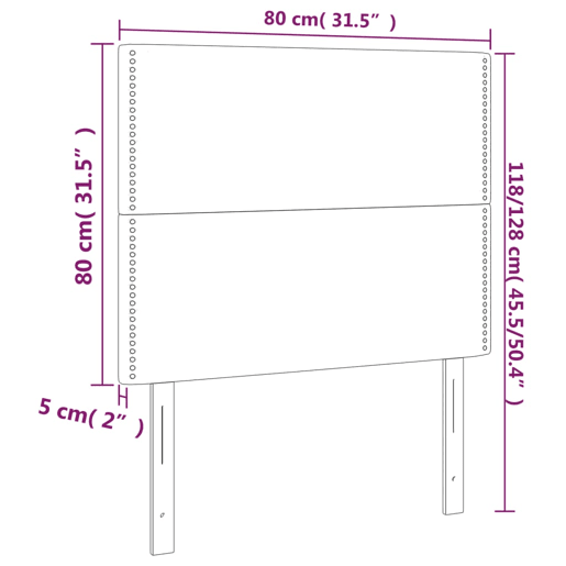 vidaXL Cabeceira de cama c LED veludo 80x5x118128 cm cinza-escuro vidaXL Cabeceira de cama c LED veludo 80x5x118128 cm cinza-escuro
