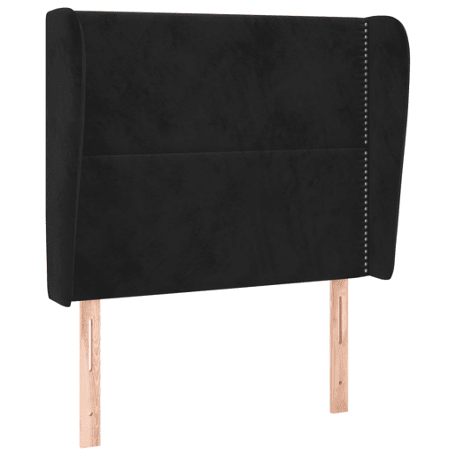 vidaXL Cabeceira de cama c abas veludo 93x23x118128 cm preto