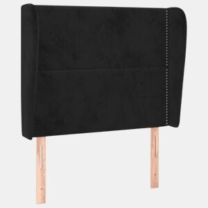 vidaXL Cabeceira de cama c abas veludo 93x23x118128 cm preto