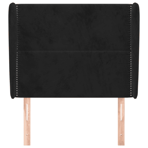 vidaXL Cabeceira de cama c abas veludo 93x23x118128 cm preto