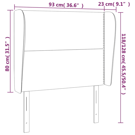 vidaXL Cabeceira de cama c abas veludo 93x23x118128 cm preto