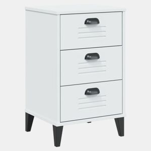 vidaXL Mesa de cabeceira VIKEN derivados de madeira branco