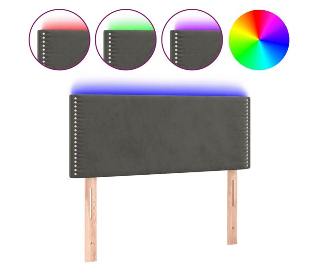 Vidaxl cabecero con led de terciopelo gris oscuro 90x5x78/88 cm