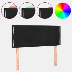 vidaXL Cabeceira de cama cluzes LED veludo 100x5x7888 cm preto