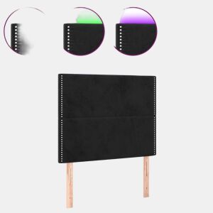 vidaXL Cabeceira cama c LED veludo 100x5x118128 cm preto