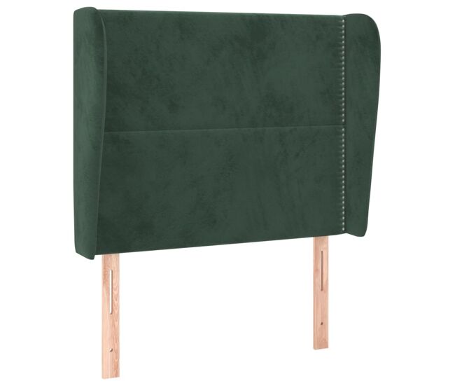 Vidaxl cabecero con orejas de terciopelo verde oscuro 93x23x118/128 cm