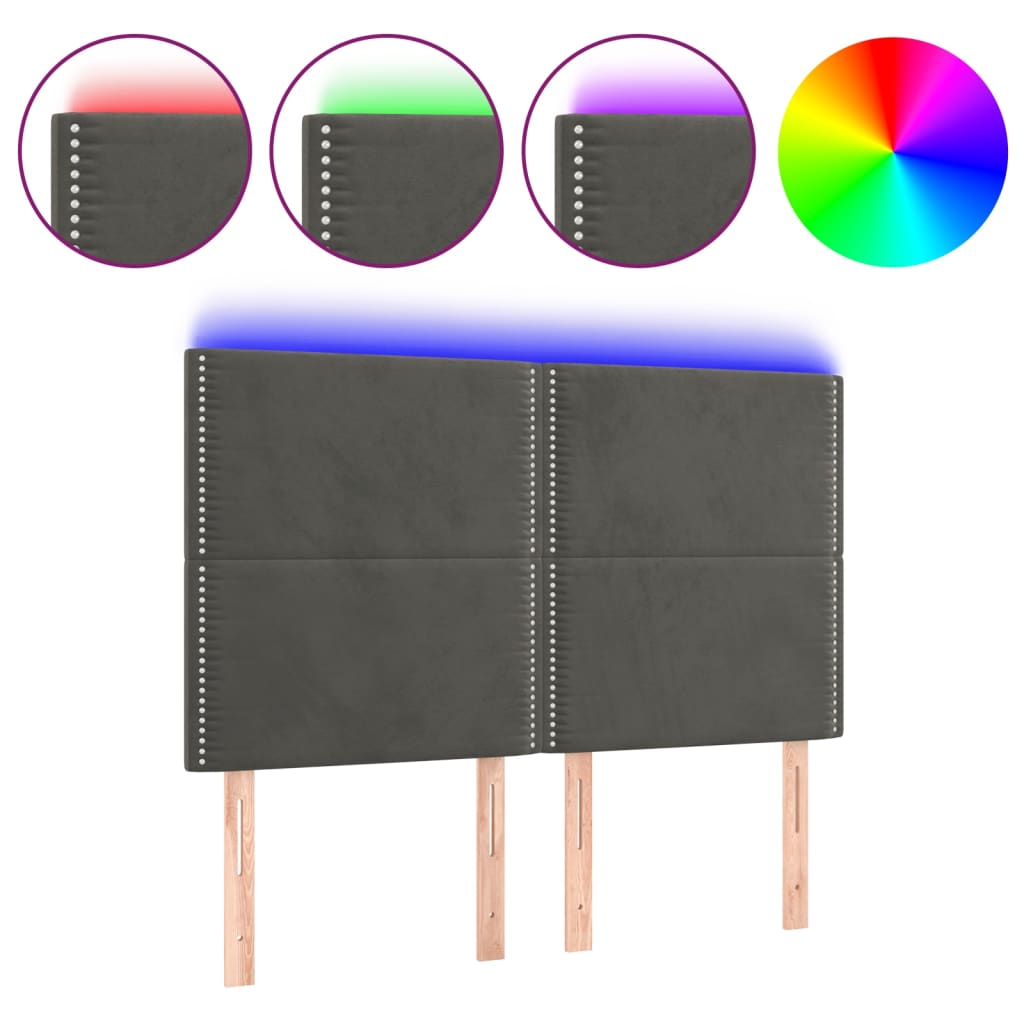 Cabecero Con Led 144 Gris Oscuro