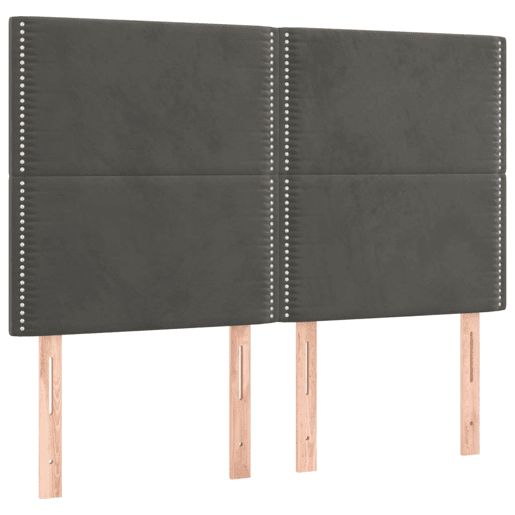 vidaXL Cabeceira de cama c LED veludo 144x5x118128 cm cinza-escuro vidaXL Cabeceira de cama c LED veludo 144x5x118128 cm cinza-escuro
