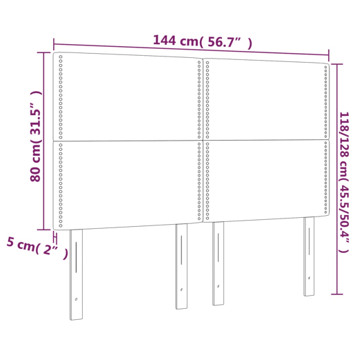 vidaXL Cabeceira de cama c LED veludo 144x5x118128 cm cinza-escuro vidaXL Cabeceira de cama c LED veludo 144x5x118128 cm cinza-escuro