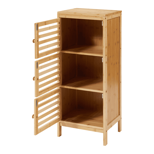 Armário lateral Ypäjä com 3 portas 82 x 33 x 27 cm Bambu en.casa