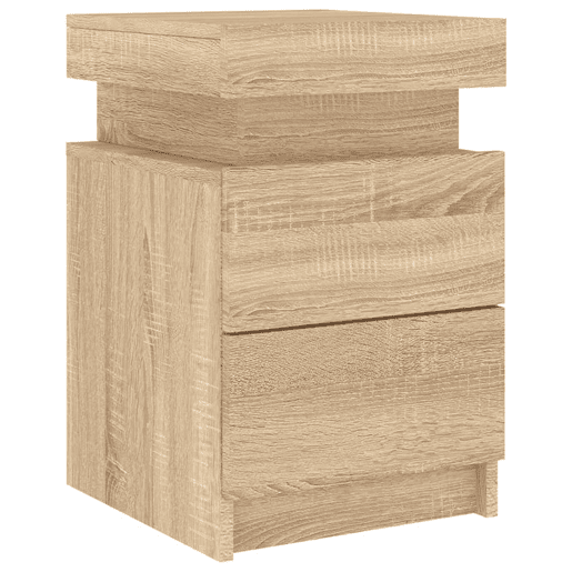 vidaXL Mesa de cabeceira com luzes LED 35x39x55 cm carvalho sonoma vidaXL Mesa de cabeceira com luzes LED 35x39x55 cm carvalho sonoma