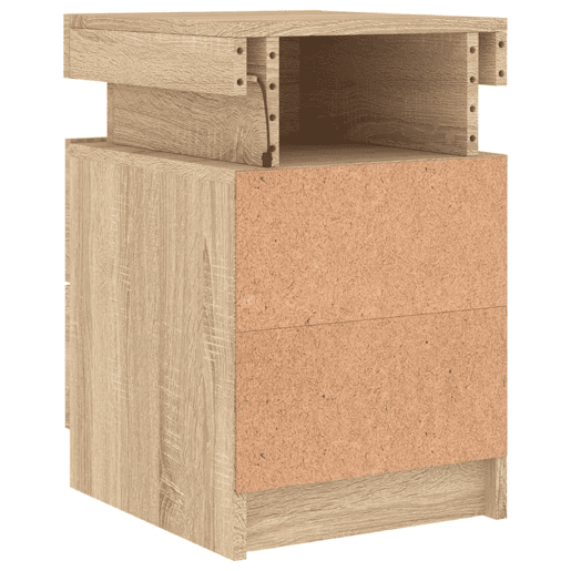 vidaXL Mesa de cabeceira com luzes LED 35x39x55 cm carvalho sonoma vidaXL Mesa de cabeceira com luzes LED 35x39x55 cm carvalho sonoma