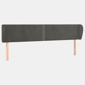 vidaXL Cabeceira de cama c abas veludo 183x23x7888cm cinzento-escuro