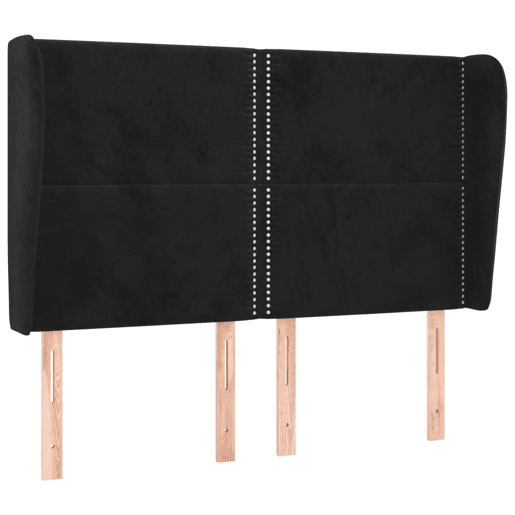 vidaXL Cabeceira de cama c abas veludo 147x23x118128 cm preto vidaXL Cabeceira de cama c abas veludo 147x23x118128 cm preto