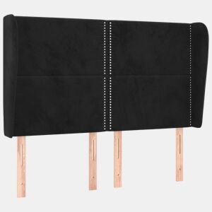 vidaXL Cabeceira de cama c abas veludo 147x23x118128 cm preto
