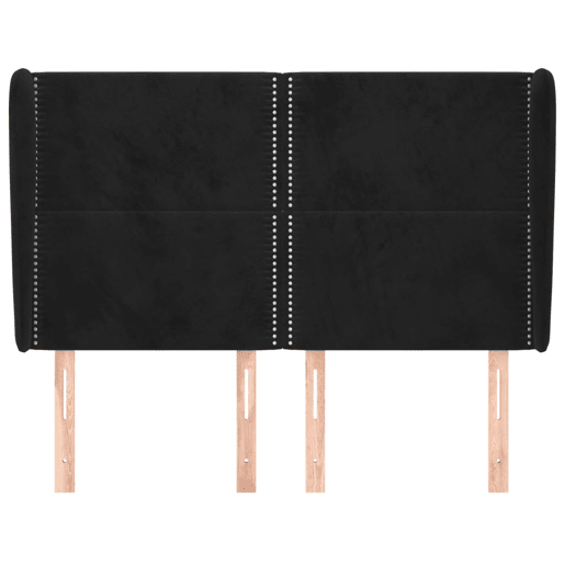 vidaXL Cabeceira de cama c abas veludo 147x23x118128 cm preto vidaXL Cabeceira de cama c abas veludo 147x23x118128 cm preto