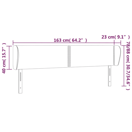 vidaXL Cabeceira de cama c abas veludo 163x23x7888cm cinzento-escuro vidaXL Cabeceira de cama c abas veludo 163x23x7888cm cinzento-escuro
