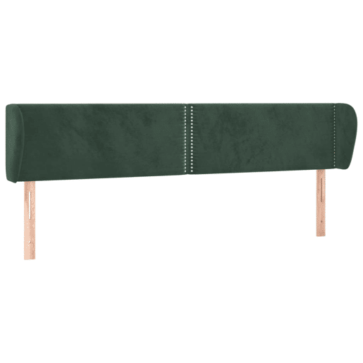 vidaXL Cabeceira de cama c abas veludo 203x23x7888cm verde-escuro vidaXL Cabeceira de cama c abas veludo 203x23x7888cm verde-escuro