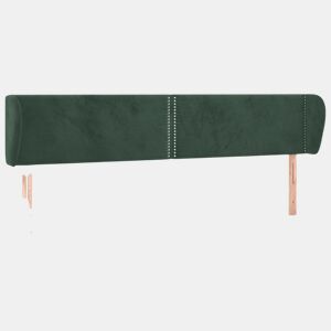 vidaXL Cabeceira de cama c abas veludo 203x23x7888cm verde-escuro