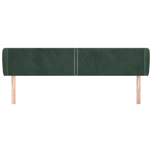 vidaXL Cabeceira de cama c abas veludo 203x23x7888cm verde-escuro vidaXL Cabeceira de cama c abas veludo 203x23x7888cm verde-escuro