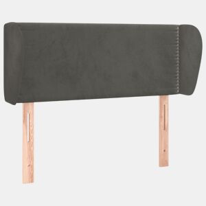 vidaXL Cabeceira de cama c abas veludo 103x23x7888cm cinzento-escuro