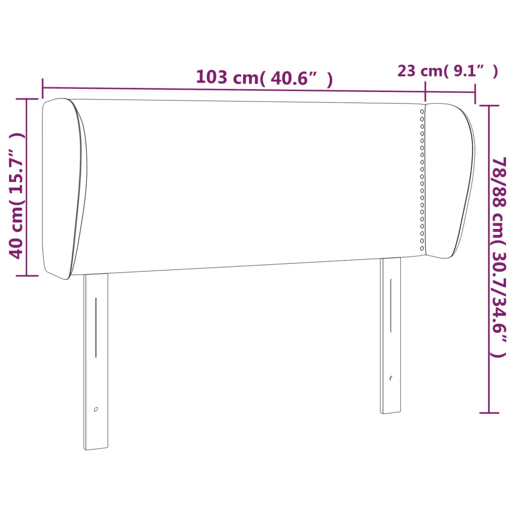 vidaXL Cabeceira de cama c abas veludo 103x23x7888cm cinzento-escuro vidaXL Cabeceira de cama c abas veludo 103x23x7888cm cinzento-escuro