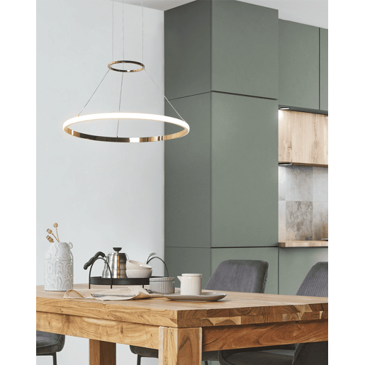 Candeeiro LED suspenso TANO Metal Dourado