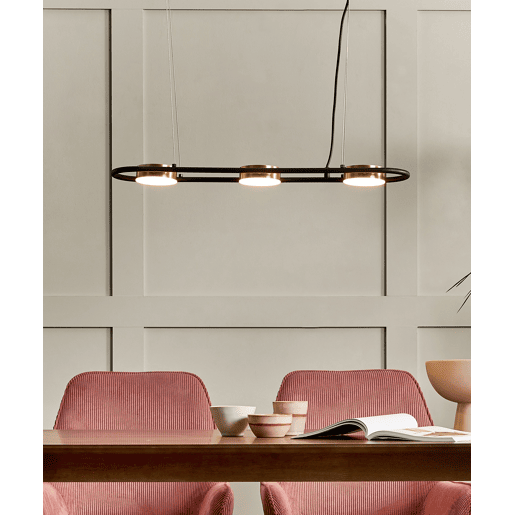 Candeeiro LED suspenso MALI Metal Preto