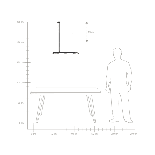 Candeeiro LED suspenso MALI Metal Preto
