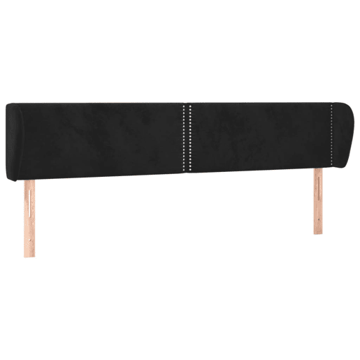 vidaXL Cabeceira de cama c abas veludo 183x23x7888 cm preto vidaXL Cabeceira de cama c abas veludo 183x23x7888 cm preto