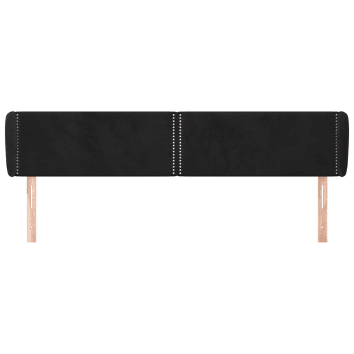 vidaXL Cabeceira de cama c abas veludo 183x23x7888 cm preto vidaXL Cabeceira de cama c abas veludo 183x23x7888 cm preto