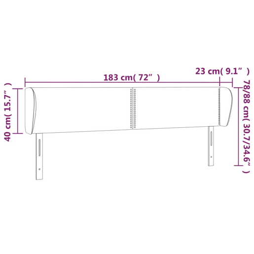 vidaXL Cabeceira de cama c abas veludo 183x23x7888 cm preto vidaXL Cabeceira de cama c abas veludo 183x23x7888 cm preto