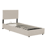 Cama estofada Juva Cord com estrutura de ripas 90x200 cm - Bege Corium