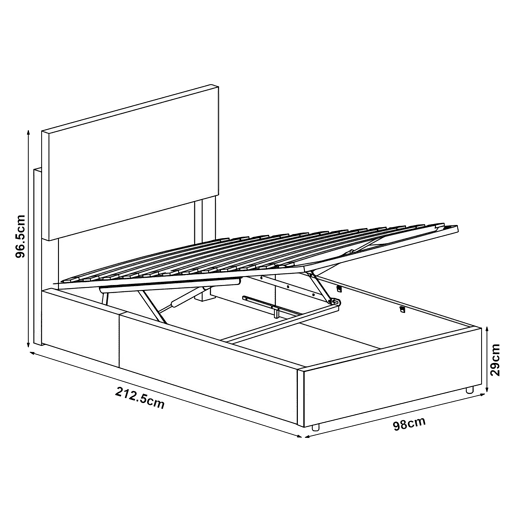Cama estofada Juva Cord com estrutura de ripas 90x200 cm - Bege Corium