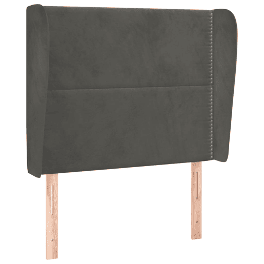 vidaXL Cabeceira cama c abas veludo 93x23x118128 cm cinzento-escuro