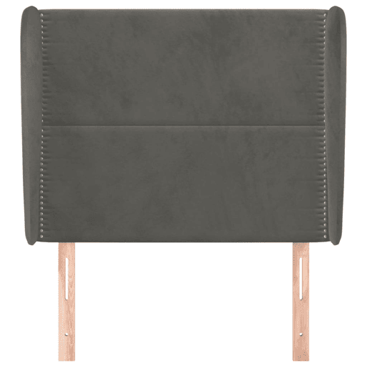 vidaXL Cabeceira cama c abas veludo 93x23x118128 cm cinzento-escuro