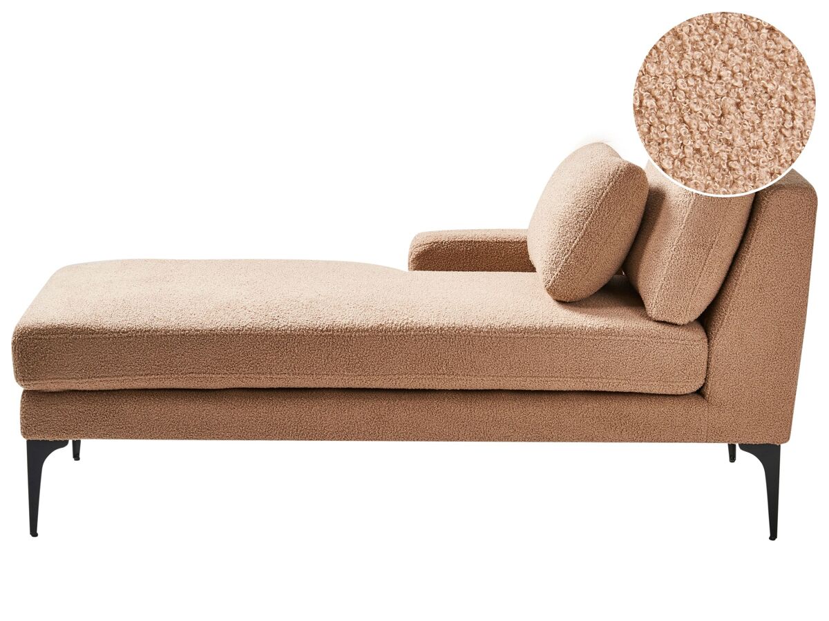 Beliani Chaise longue derecho Bouclé EWRON
