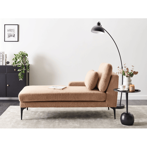 Beliani Chaise longue à direita Bouclé EWRON