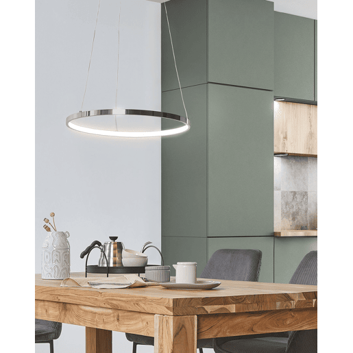 Candeeiro LED suspenso JORDAN Metal Prateado