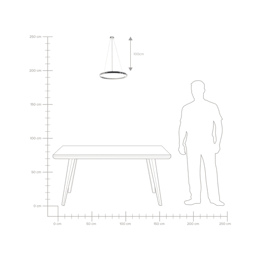 Candeeiro LED suspenso JORDAN Metal Prateado