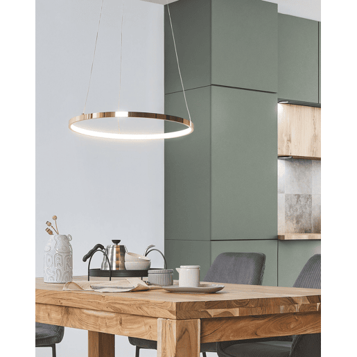 Candeeiro LED suspenso JORDAN Metal Rosa-dourado