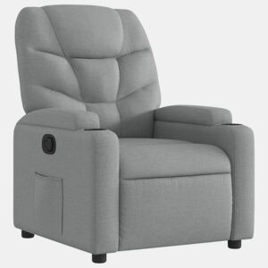 vidaXL Poltrona reclinável tecido cinzento-claro