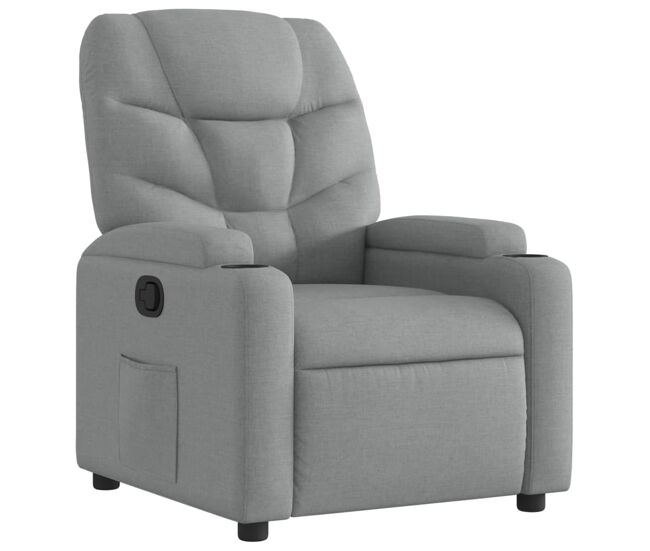 Vidaxl sillón reclinable de tela gris claro