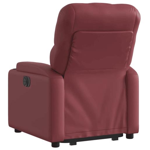 vidaXL Poltrona reclinável elevatória couro artificial vermelho tinto vidaXL Poltrona reclinável elevatória couro artificial vermelho tinto