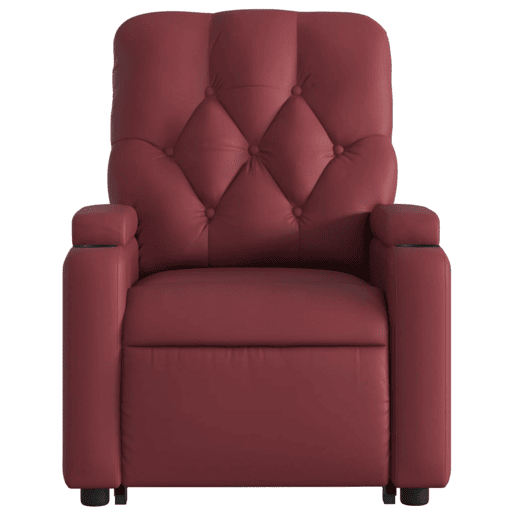 vidaXL Poltrona reclinável elevatória couro artificial vermelho tinto vidaXL Poltrona reclinável elevatória couro artificial vermelho tinto