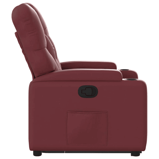 vidaXL Poltrona reclinável elevatória couro artificial vermelho tinto vidaXL Poltrona reclinável elevatória couro artificial vermelho tinto