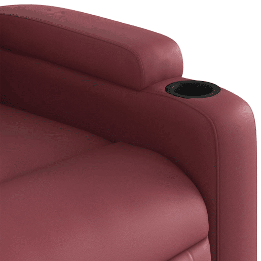 vidaXL Poltrona reclinável elevatória couro artificial vermelho tinto vidaXL Poltrona reclinável elevatória couro artificial vermelho tinto